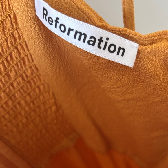 Reformation Women’s Jasper Mustard Yellow Midi Dress Size 6 - Picture 3 of 11